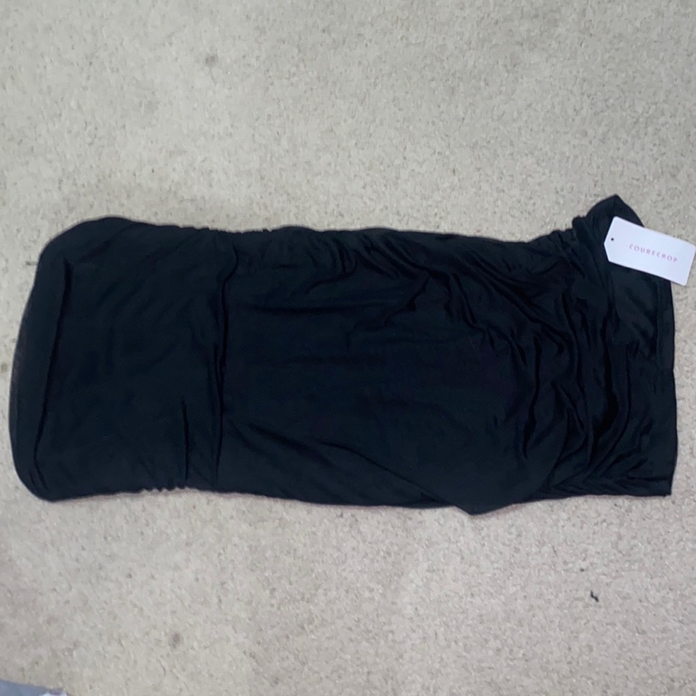 Strapless black dress